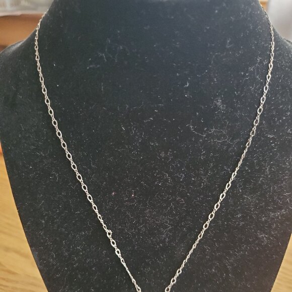 VTG AZ Italy Silver 925 Necklace-Cluster Iridescent Crystal Glass Droplets ~18" - Picture 2 of 6